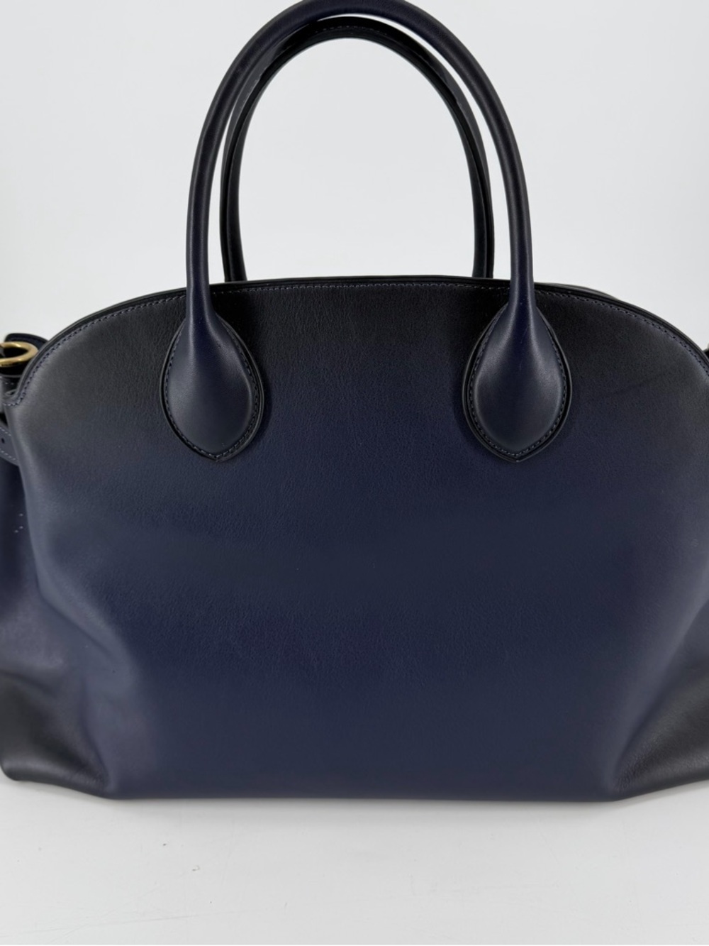 Coach Soft Empire Carryall Bag 40 Dark Navy Leather Purse - Picture 4 of 14